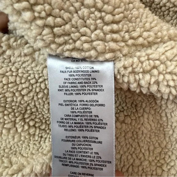 Levi’s Sherpa lined Workwear Brown Washed Canvas Outdoor winter Bomber Jacket XL - Picture 10 of 16